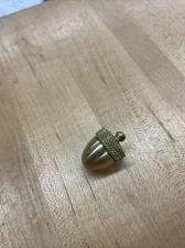 ACORN pendant , Vial , Pill box opens, unscrew top, Canister. Solid Brass