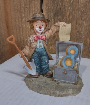 Cake Topper 8th Birthday Emmett Kelly Jr Hobo Digging Up Treasure 1994 SEE VIDEO