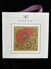 Elizabeth Bradley English Tapestry Needlepoint Kit Poppy & Butterfly 6" x 6" NIB