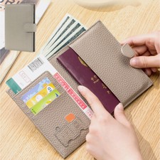 Slim Leather Passport Holder RFID Blcoking Travel ID Wallet Money Coin Purse US