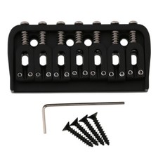 7 String Guitar Fixed Bridge Metal Hardtail Bridge for ST/TL Style Guitar Black