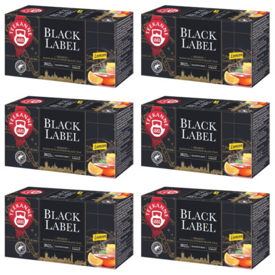 TEEKANNE - Black Label Lemon - Schwarzer Tee mit Zitrone  - 6 x 20 Teebeutel