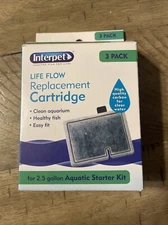 Interpet Life Flow Replacement Cartridge 2.5 Gallon Aquatic Starter Kit 3 Pack