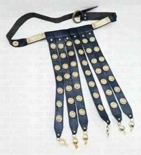 Medieval Knight Roman Handmade Waist Leather Belt W/ Casted Brass Fittings Gift