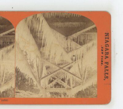 Under First Sister Island Bridge Niagara Falls George Barker Stereoview