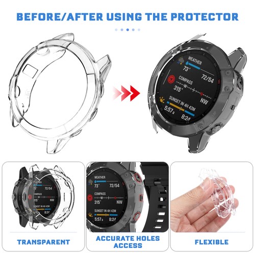 2 Pack Coque De Protection En Polyuréthane Boîtier Montre Pare-chocs - Zdjęcie 5 z 12