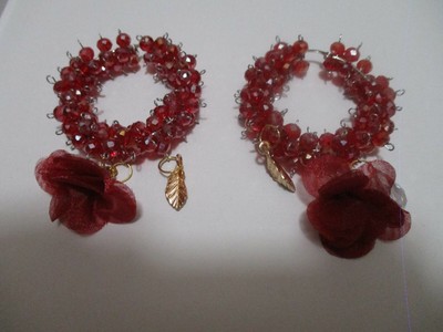 Set de Aretes de Cristal Cortado  artesanal. 