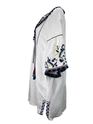 PARKER Beach Women's White Embroidered Cover Up Dress Size M/L NWT - Picture 2 of 3