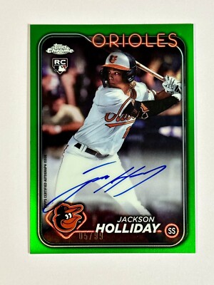 2024 Topps Chrome Jackson Holliday RC Green Refractor Auto /99 #RA