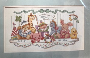 Download Dimensions Cross Stitch Top Shelf Birth Record Kit #3729 Baby Nursery Mock 88677037291 | eBay