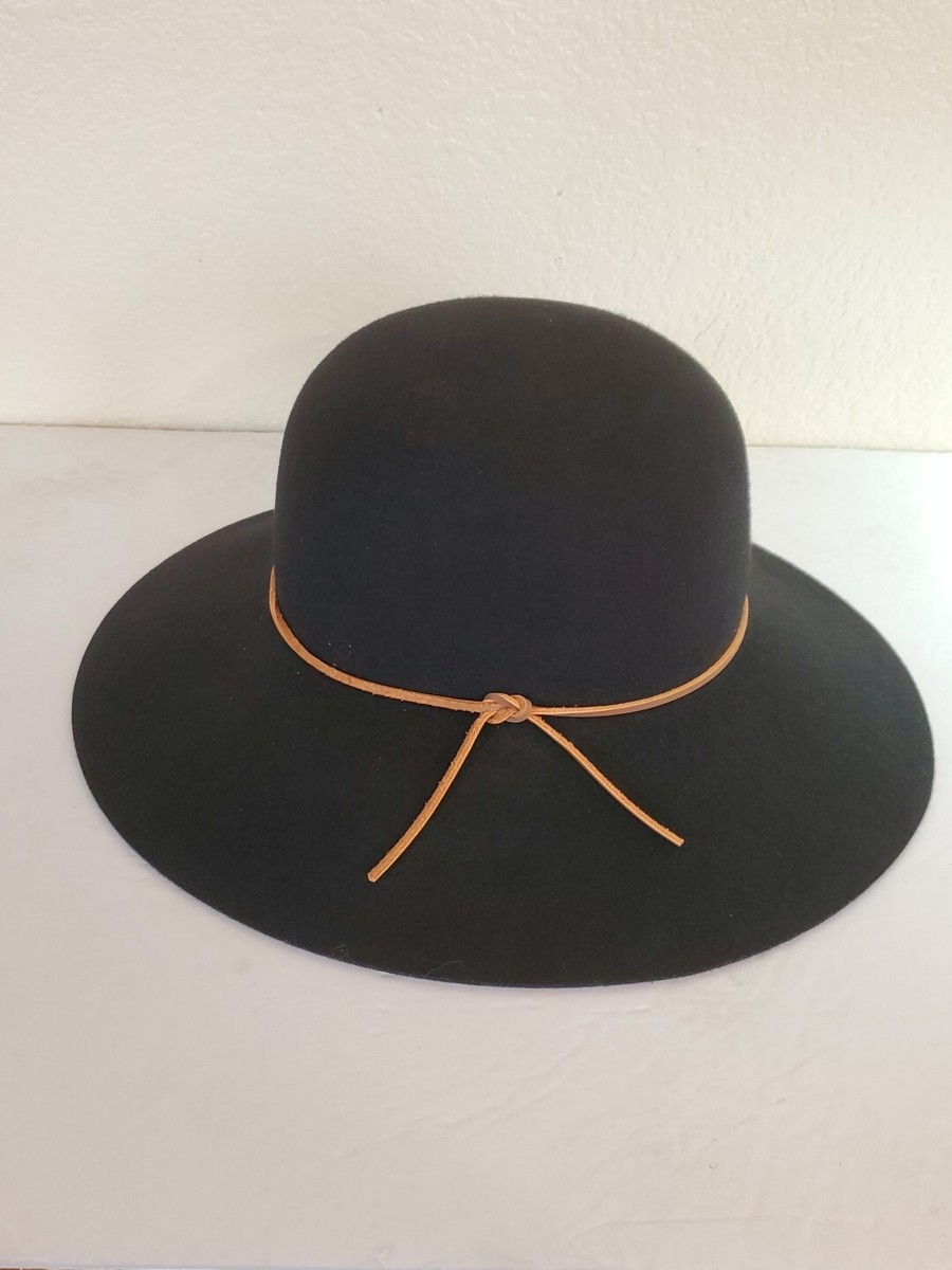Phenix 100% Wool Wide Brim Floppy Hat Black Leather Trim New OS Western Phenix Wool Floppy Wide Brim Hat Leather Band | Mercari main image 3