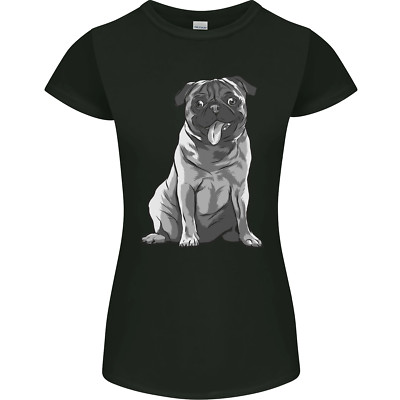 A Happy Pug Funny Dog Funny Womens Petite Cut T-Shirt