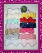 Solid Color Fleece Bow Hair Soft Elastic Headbands