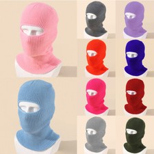 Winter Ski Mask 1 Hole Knitted Skull Balaclava Beanie Hat Men Outdoor Sports Cap