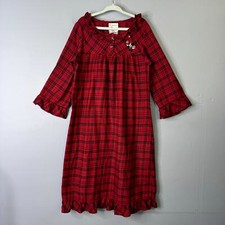 Disney Store Minnie Mouse Red Plaid Nightgown Sleep Dress Embroidered Girl's S