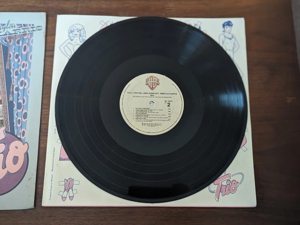 Dolly Parton Linda Ronstadt Emmylou Harris Trio Record LP W1 25491 - Image 3 of 4