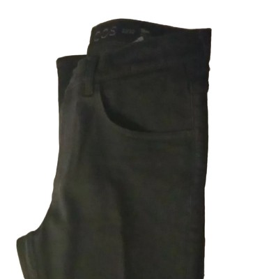 NEW  COS Black Men'Jeans Sz 32x32  Slim Fit Tapered Leg Stretch Denim