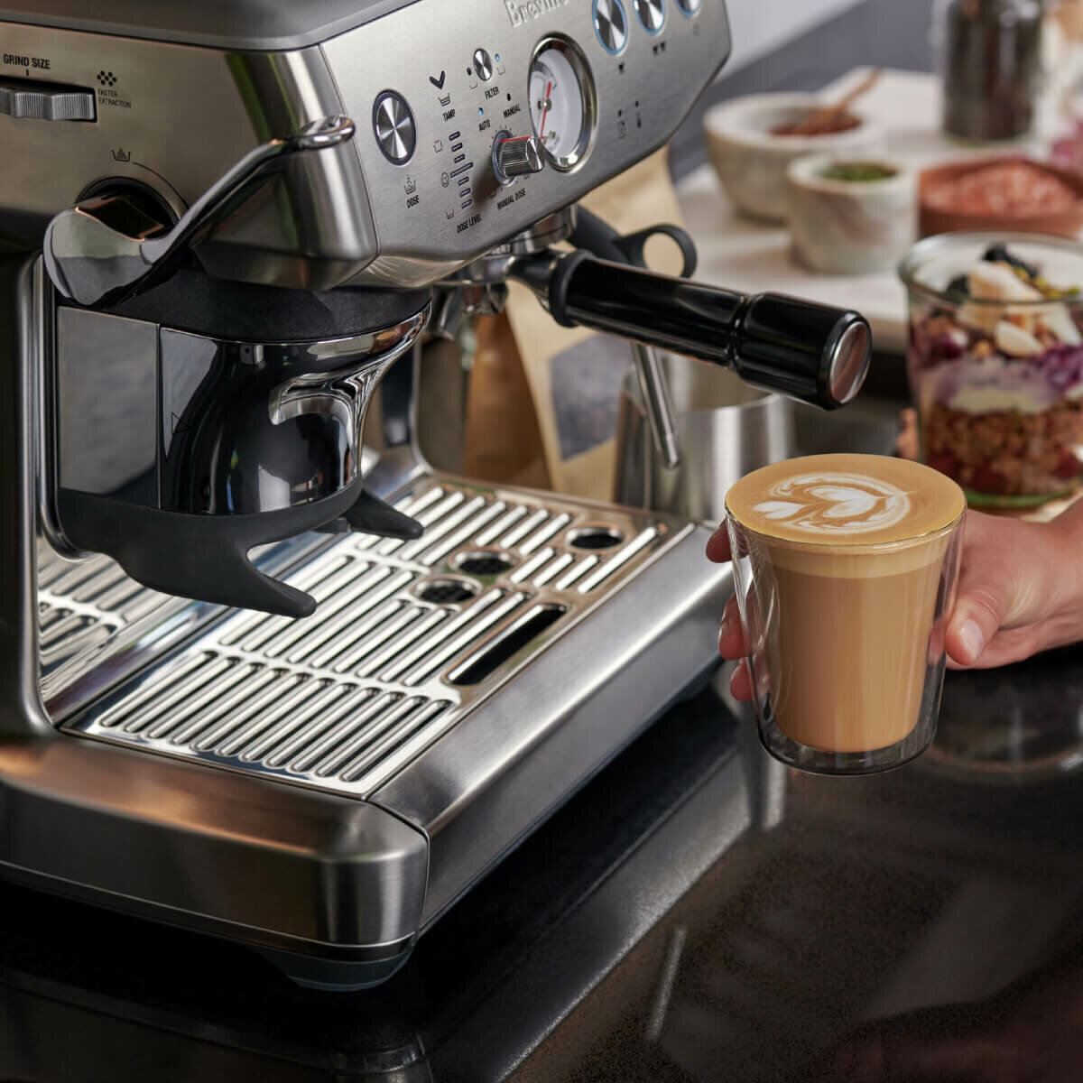 Breville Barista Express Impress Coffee Machine Stainless Steel