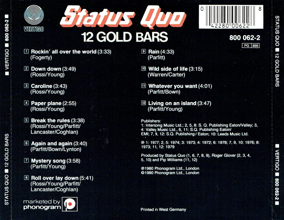 (CD) Status Quo - 12 Gold Bars - Rockin' All Over The World, Whatever You Want - Bild 2 von 2