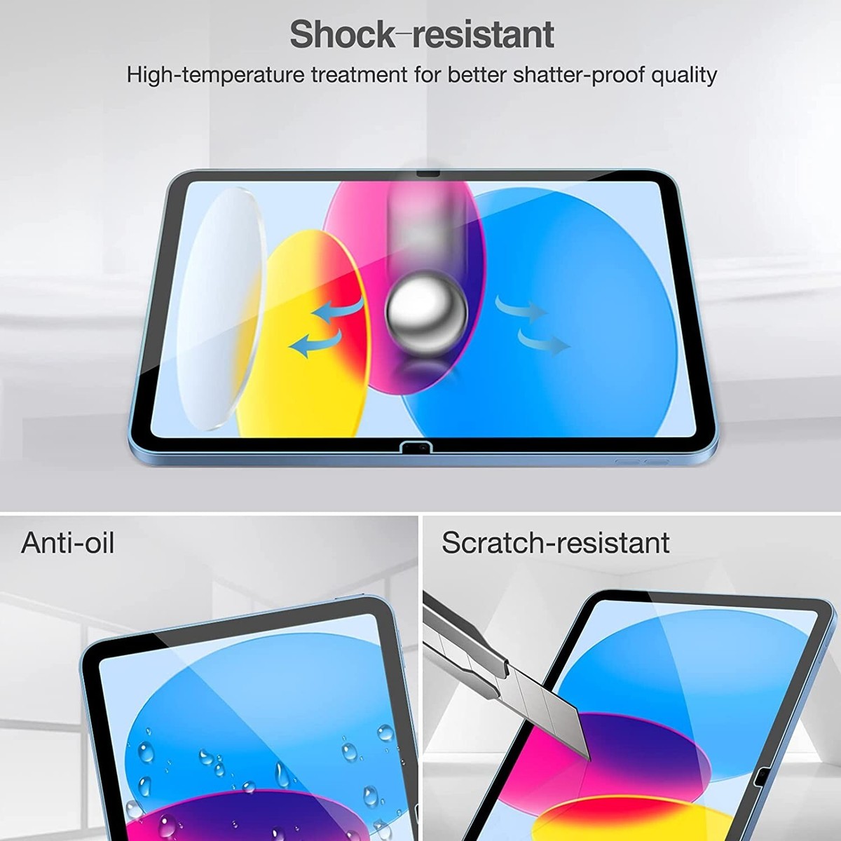 AmFilm IPad 10.9 Inch  2022  2-Pack Toughened Glass Protector Compatible Ipad 10th Generation 10 9 Inch 2022 9h Tempered Glass Screen Protector Ultra Sensitive Face Id Apple