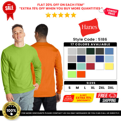 Hanes 5186 Long-Sleeve Beefy-T - Sustainable Comfort & Quality