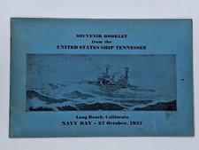 Livret souvenir 1937 USS TENNESSEE jour de la marine BATTLESHIP Long Beach Californie
