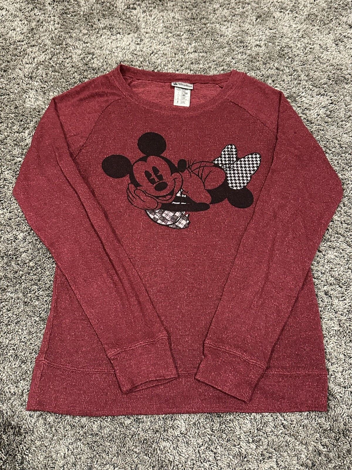 Disney Parks Minnie Mouse Size M Houndstooth Lightweight Women's Sweater