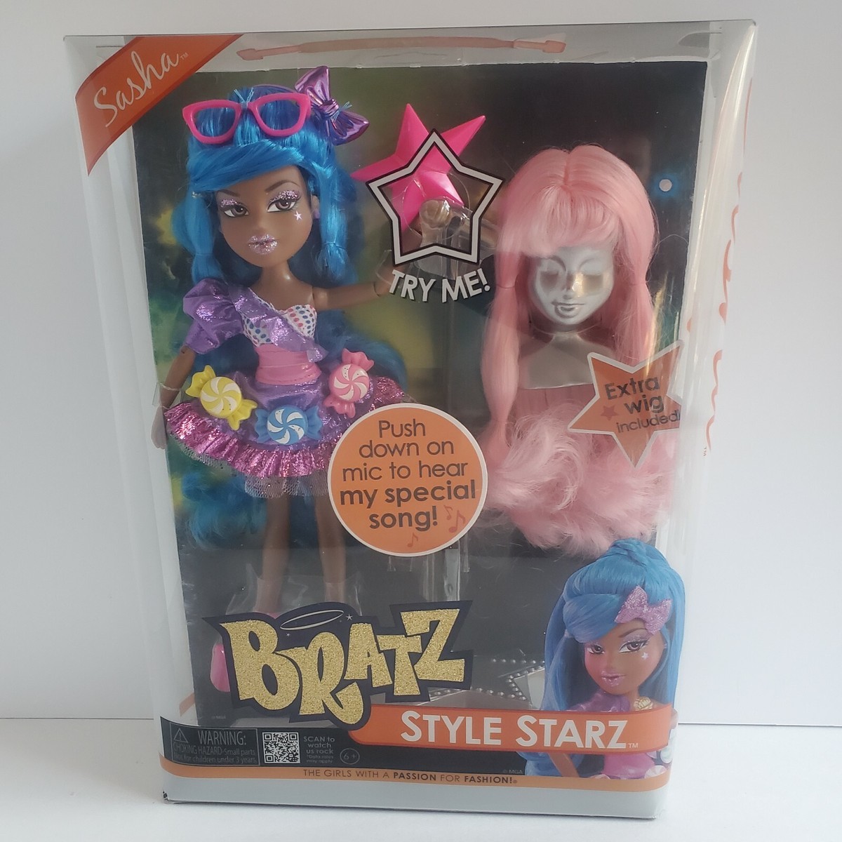 Bratz STYLE STARZ Sasha Doll Rare NRFB New Pink Blue Wig