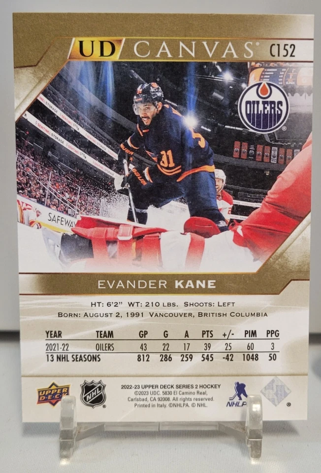 2022-23 Upper Deck Series 2 Evander Kane #C152 UD Canvas - Image 2 of 2