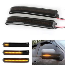 Smoked Sequential LED Dynamic Side Mirror Turn Signal Lights For Ford F150