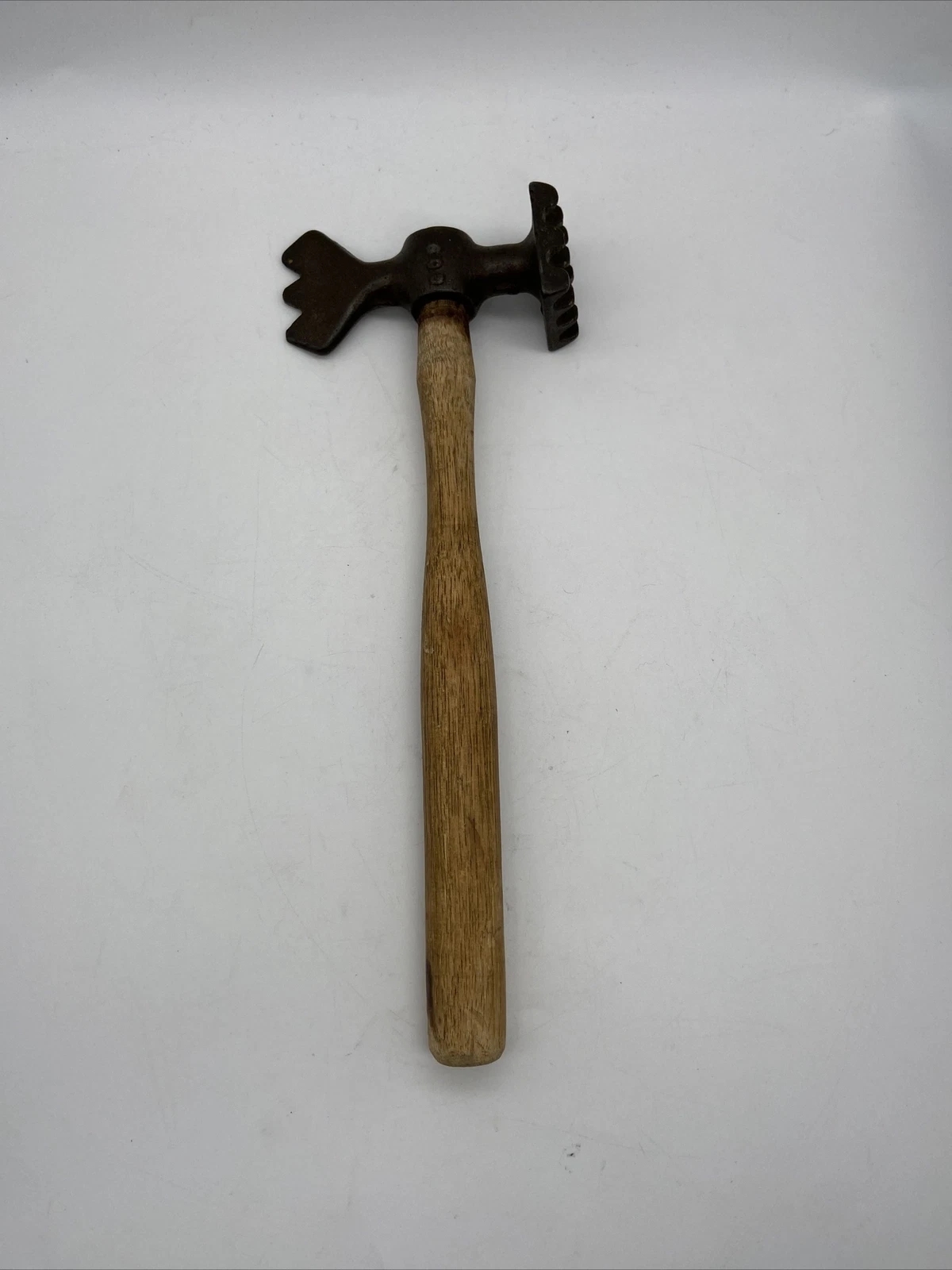 Vintage Meat Tenderizer Cleaver Mallet Kitchen Tool Wood Handle 10”