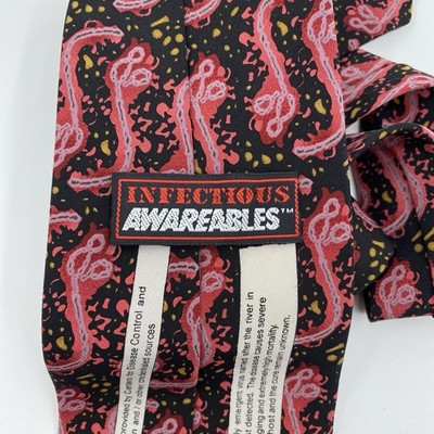 Infectious Awareables Tie 100% Silk Ebola Virus Infectious Disease Novelty