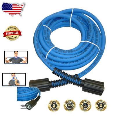 #ad UBERFLEX Pressure Washer Hose 25ft 3100 PSI Kink Resistant Blue $80.14