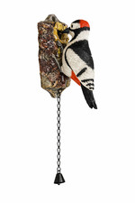 Türklopfer Specht – bunter Vogel Türdekoration aus Gusseisen mit Kette