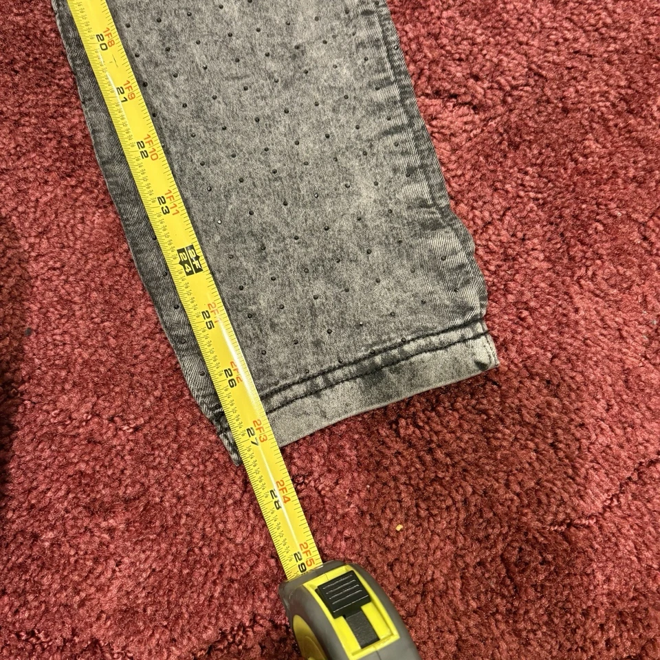 Leggings Vocal Gris Lavado Ácido Embellecidos Estrás Talla S Grunge Foto 4 de 4