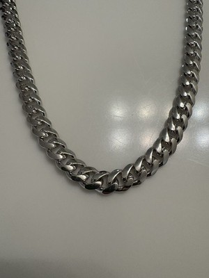 Heavy 925 Sterling Silver Cuban Curb Chain   20    60g   Rhodium Finish