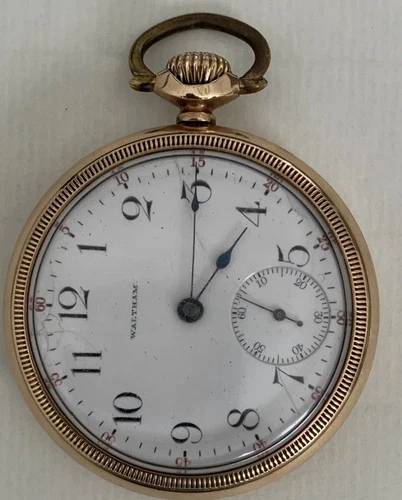American Waltham Pocket Watch 1 6S 1888 Grade 28 15J JBOSS 14K Rose Gold GF Runs