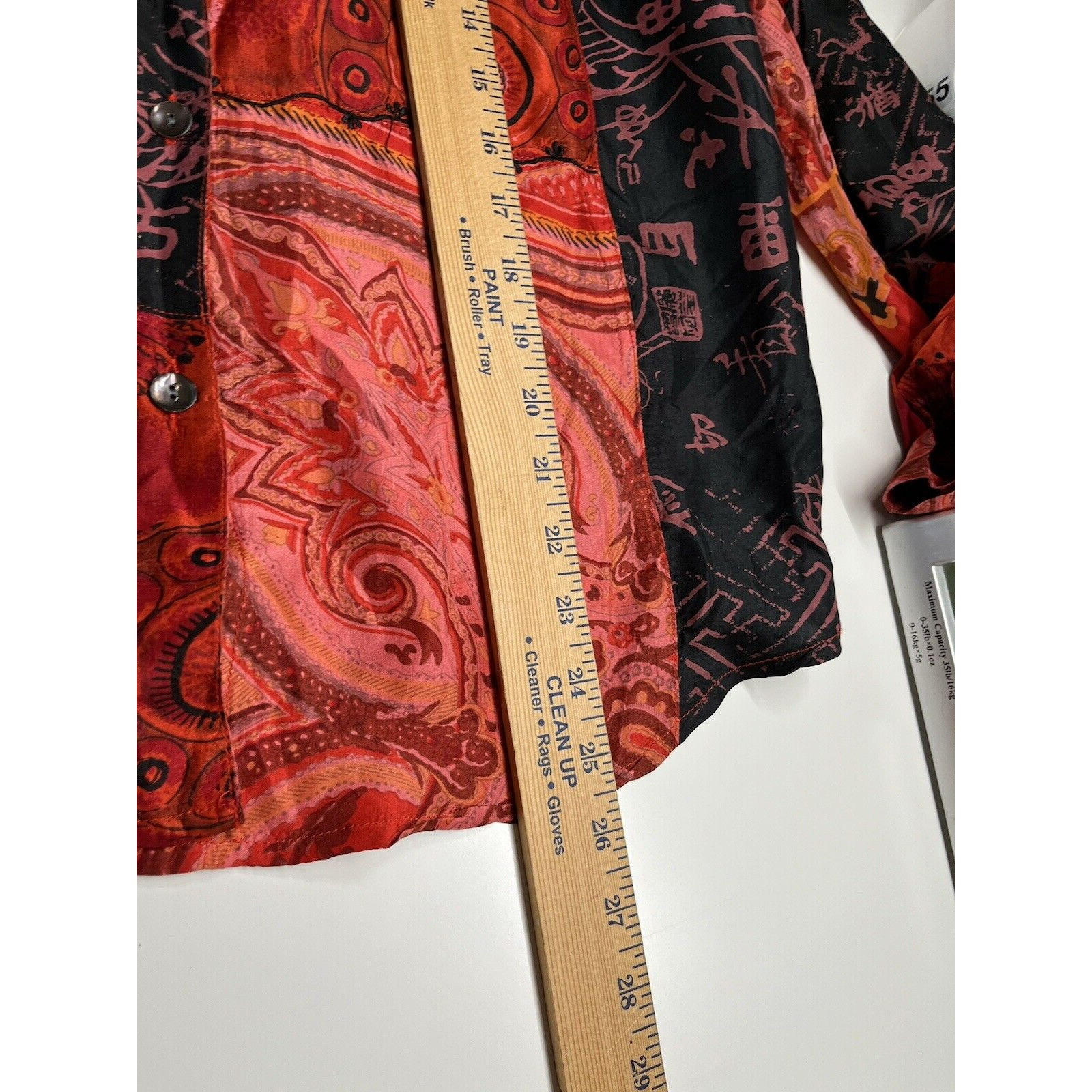 Chicos Button Top Large 2 Silk Patchwork Abstract… - image 9