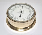 vintage lovely small brass ships wall thermometer 4" diameter FCC England