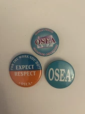 OSEA Oregon School Employees Association (3) Pin Back Buttons P10