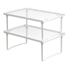 Amazon Basics Stackable Kitchen Storage Shelves, Pack of 2, 20.3 D x 31.6 W x