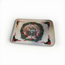 vtg Christmas Tree Plastic serving Hostess tr...