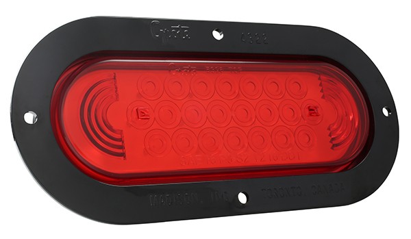 Grote STT LAMP, RED, SUPERNOVA LED W/BLACK FLANGE,THEFT RESISTANT (53622)