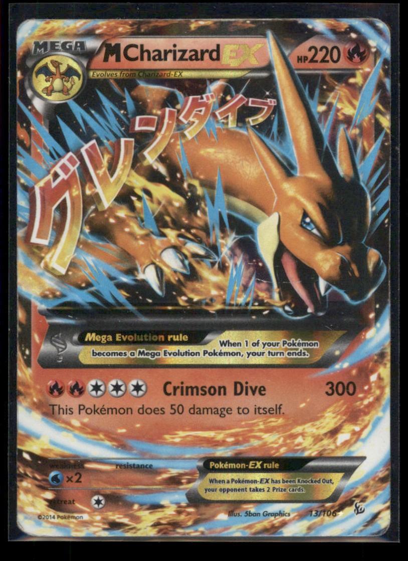 M CHARIZARD EX 13/106 HOLO EX RARE FLASHFIRE POKEMON DMG