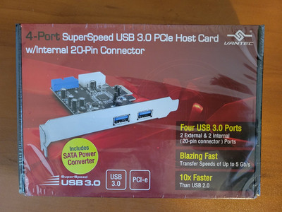Vantec 4 Port USB 3.0 PCIe with Internal 20 pin Host Card