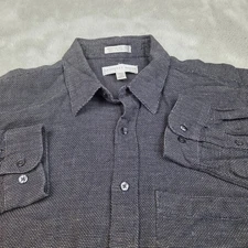 Geoffrey Beene Dress Shirt Size XL Linen Blend Long Sleeve Button Front