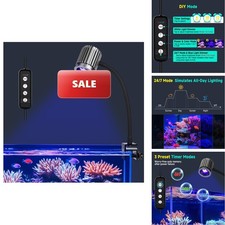fishkeeper FK129-12W Clip On 24/7 Saltwater Aquarium LED Light for Coral