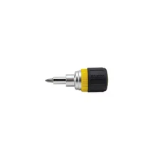 Klein Tools 32593 Multi-Bit Ratcheting Screwdriver, 6-In-1, Stubby, Ph, Sl, Nut