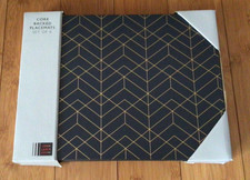 John Lewis Cork-Backed Deco Placemats, Set of 6, Navy/Gold - RRP £28.00