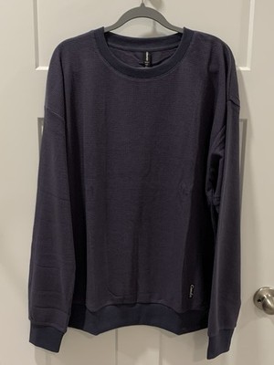 Comfrt Waffle Knit Long Sleeve Lounge Top Stone Blue Size Large Comfort NWT